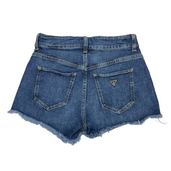 GUESS Vintage-Inspired Frayed Mom Denim Short 25 - Picture 9 of 10